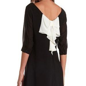 Charlotte Russe Black Bow-Back Chiffon Shift Dress